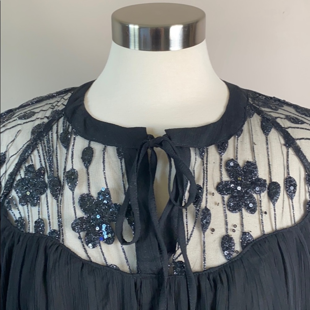 NWTs Boutique Brand Sheer Embellished Blouse - Picture 2 of 8